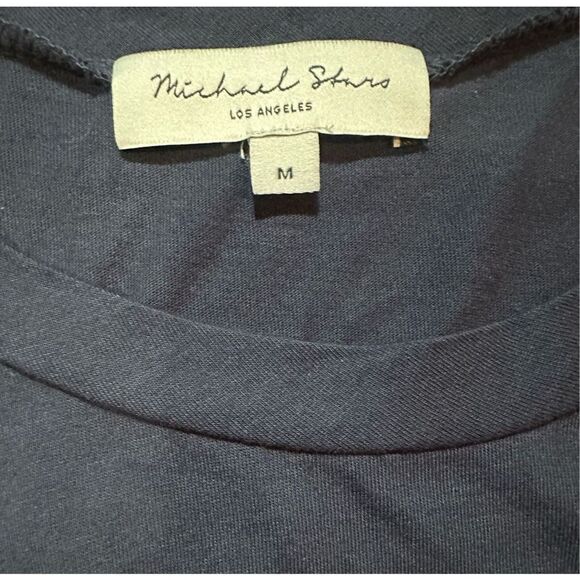 Michael Stars Blue cotton modal blend Twist Waist Short Sleeve Bodycon Dress sz - Picture 4 of 7